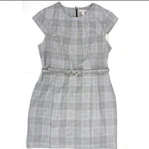 H&M Plaid Houndstooth Sleeveless Midi Dress Size XL